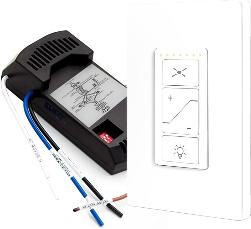 53T Universal Ceiling Fan Wall Remote Control and Receiver Kit, 3 Speed, Light Dimmer,Dip Switch Control Compatible with Hampton Bay Harbor Breeze Hunter(Wall Control Kit) - Image 1